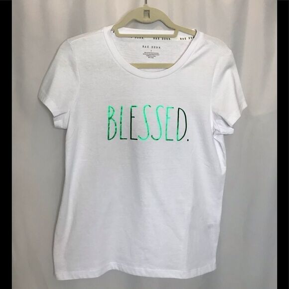 RAE DUNN “Blessed” white t-shirt S - Picture 1 of 5